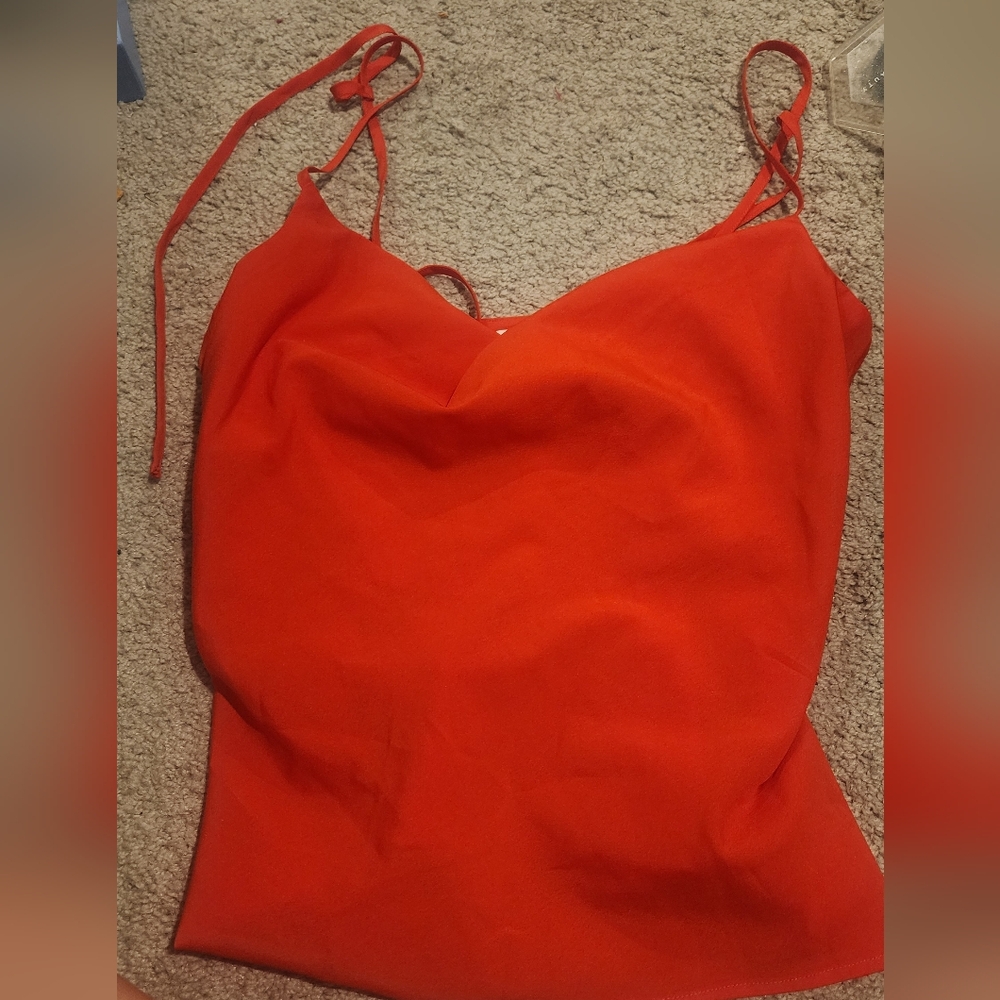 Women's Topshop Red Spaghetti Strap Top Size US 2